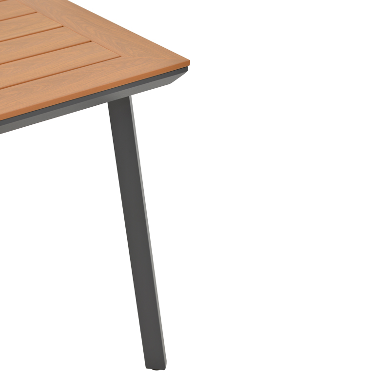 Synergy table pakoworld aluminum anthracite-plywood natural 80x80x74cm