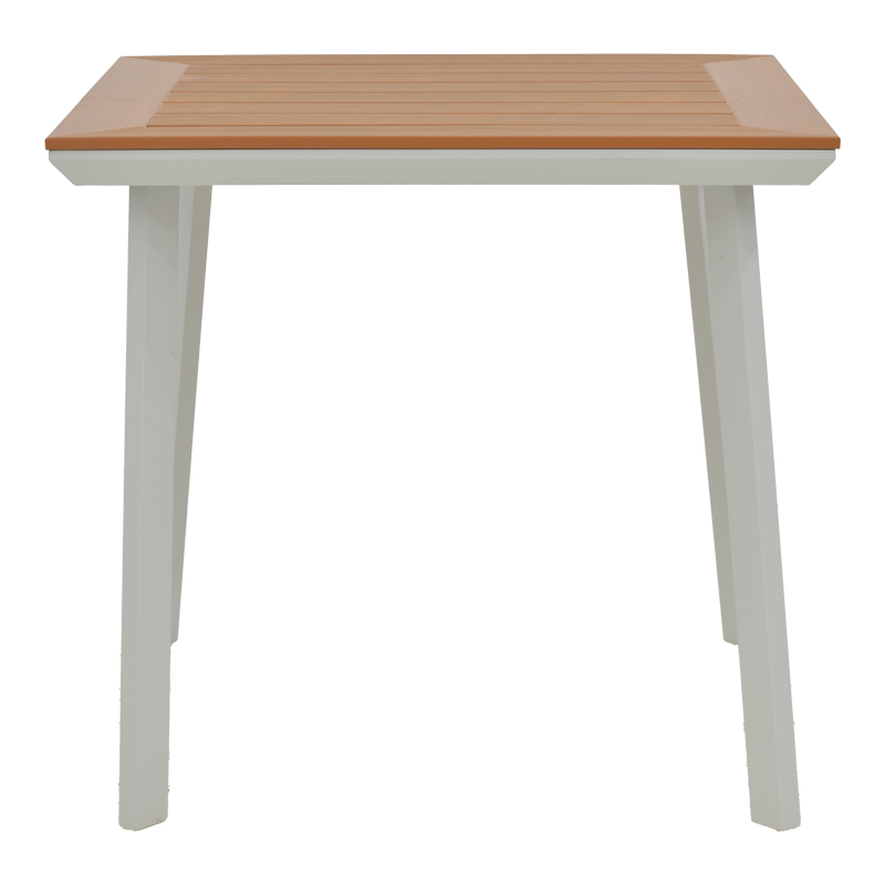 Synergy table pakoworld aluminum white-plywood natural 80x80x74cm