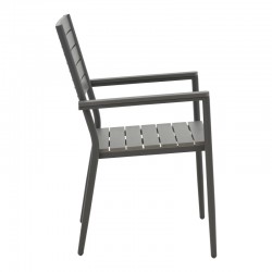 Πολυθρόνα Uplift pakoworld αλουμίνιο ανθρακί- plywood γκρι 60x56.3x89εκ