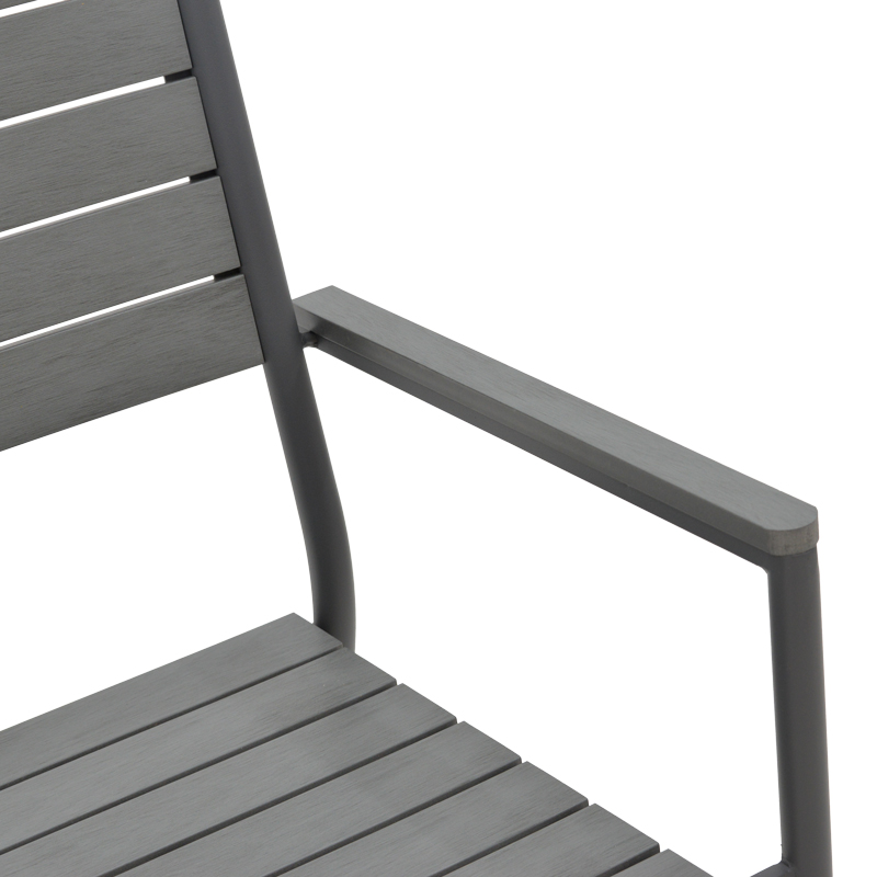 Armchair Uplift pakoworld aluminum anthracite- plywood gray 60x56.3x89cm