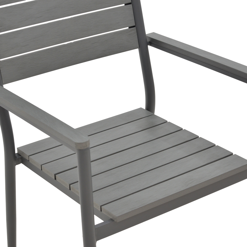 Πολυθρόνα Uplift pakoworld αλουμίνιο ανθρακί- plywood γκρι 60x56.3x89εκ