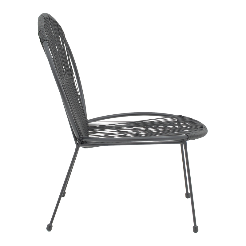 Garden chair Dapper pakoworld black metal-pe black 64.5x74.5x76cm