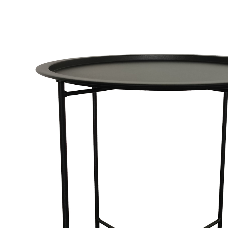 Τραπέζι Caius pakoworld μέταλλο σε μαύρη απόχρωση Φ46x52εκ