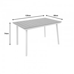 Τραπέζι Griffith pakoworld αλουμίνιο μαύρο-polywood καφέ 120x80x74εκ