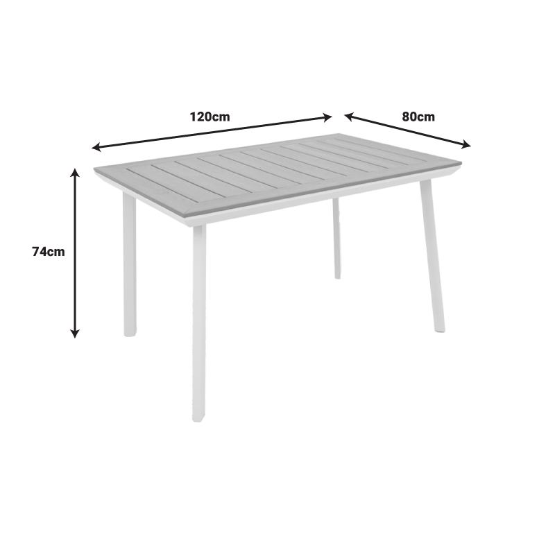 Τραπέζι Griffith pakoworld αλουμίνιο μαύρο-polywood καφέ 120x80x74εκ