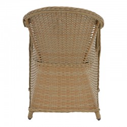 Garden armchair Hadrian pakoworld rattan brown textilene beige 70χ57χ85cm