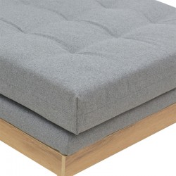 Corner reversible sofa Mirabel pakoworld grey fabric-natural wood 250x184x100cm