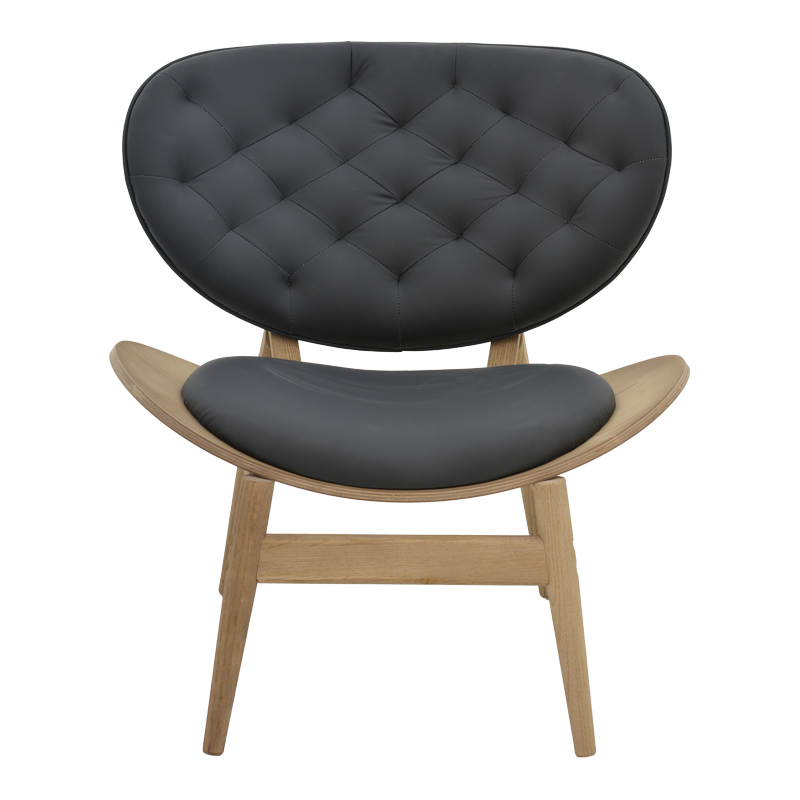 Relax armchair Udalle pakoworld solid wood walnut-pu black 77x70x82cm