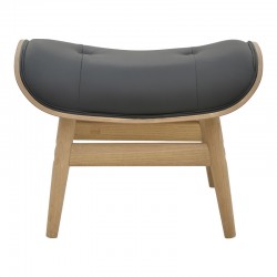 Relax stool Mirto pakoworld solid wood walnut-PU black 63x50x46cm