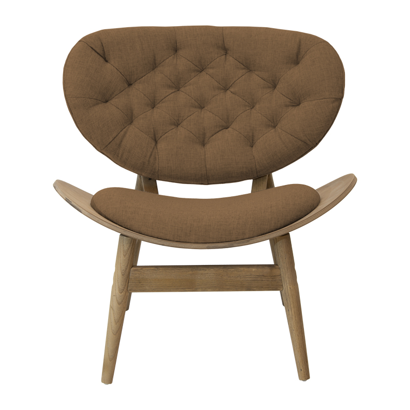 Relax armchair Udalle pakoworld solid walnut wood-brown fabric 77x70x82cm