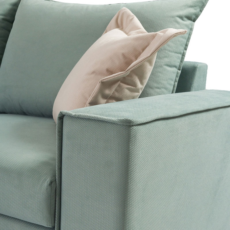 Corner sofa Romantic pakoworld right corner fabric Ciel-Cream 290x235x95cm