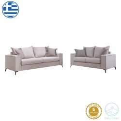 Verona living room set 2 pcs 2-3 seater cream mak01 - cushions mocha mak03