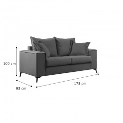 Verona living room set 2 pcs 2-3 seater cream mak01 - cushions mocha mak03