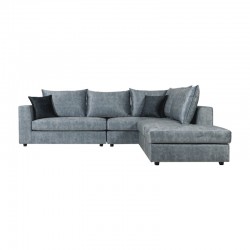 Reversible polymorphic sofa Iris pakoworld grey antique fabric-dark blue cushion 290x250x95cm