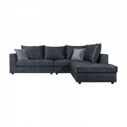 Reversible polymorphic sofa Iris pakoworld dark grey antique fabric-light grey cushion 290x250x95cm