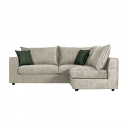 Reversible polymorphic sofa Artemis pakoworld ecru antique fabric-green cushion 240x187x95cm