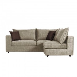 Reversible polymorphic sofa Artemis pakoworld beige antique fabric-darkbrown cushion 240x187x95cm
