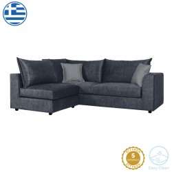 Reversible polymorphic sofa Artemis pakoworld dark grey antique fabric-antique grey cushion 240x187x95cm