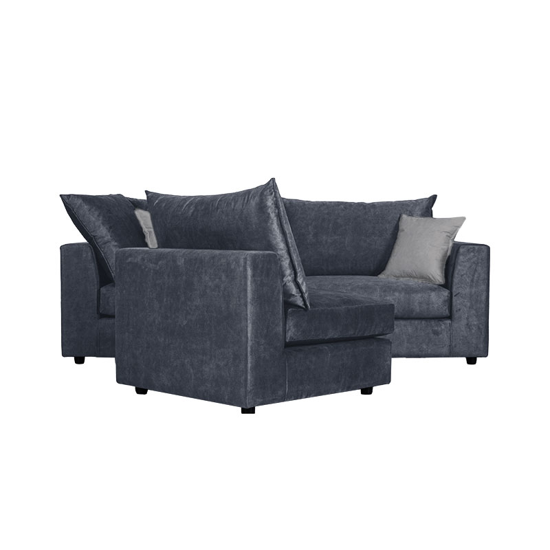 Reversible polymorphic sofa Artemis pakoworld dark grey antique fabric-antique grey cushion 240x187x95cm