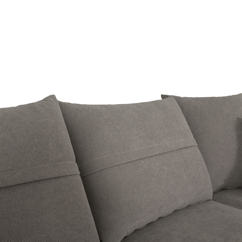 Left corner sofa Montana pakoworld grey fabric-light grey cushions 275x215x93cm