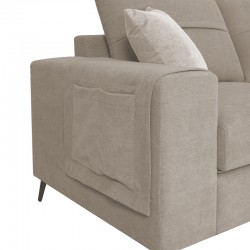 Left corner sofa Montana pakoworld grey-beige fabric-light grey cushions 275x215x93cm