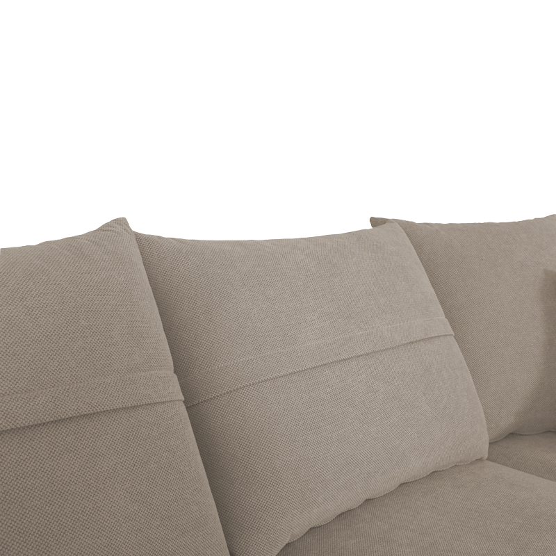 Left corner sofa Montana pakoworld grey-beige fabric-light grey cushions 275x215x93cm