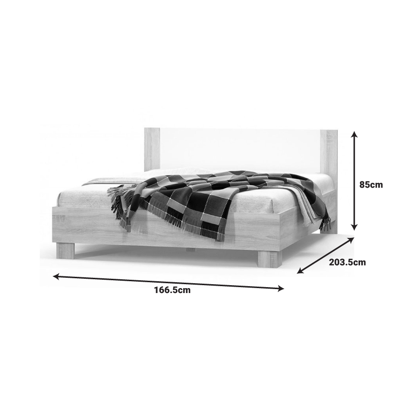 Double bed Geneva I pakoworld white-natural  160x200cm