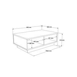 Τραπέζι σαλονιού Thunder pakoworld ανθρακί antique-γκρι antique 90x60x31.5εκ