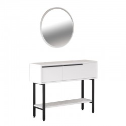 Dressing table with mirror Wardio pakoworld melamine white-black 100x29.5x76cm