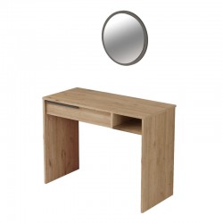 Dressing table with mirror Dorjie pakoworld melamine natural-dark grey 100x44.5x75cm