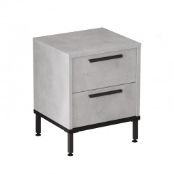 Nightstand Nako pakoworld black metal and melamine in antique gray shade 40x35.5x48.8cm