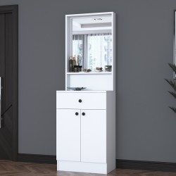 Entrance furniture Rockder pakoworld white melamine 60x35.5x182.8cm