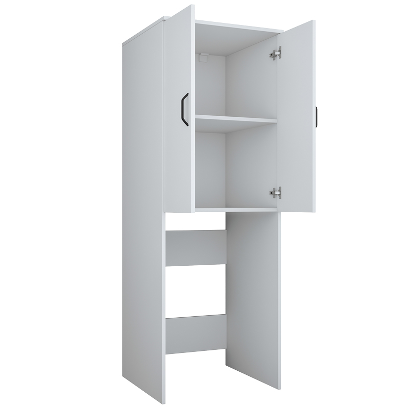 Laundry cabinet Laudy pakoworld white melamine 65x62.5x181.8cm