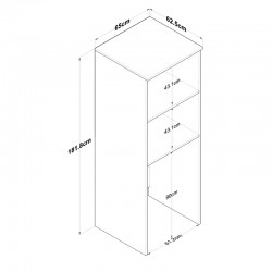 Laundry cabinet Laudy pakoworld white melamine 65x62.5x181.8cm