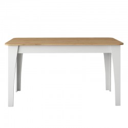 Table Kaily pakoworld in white-natural melamine 140x70x73.8cm