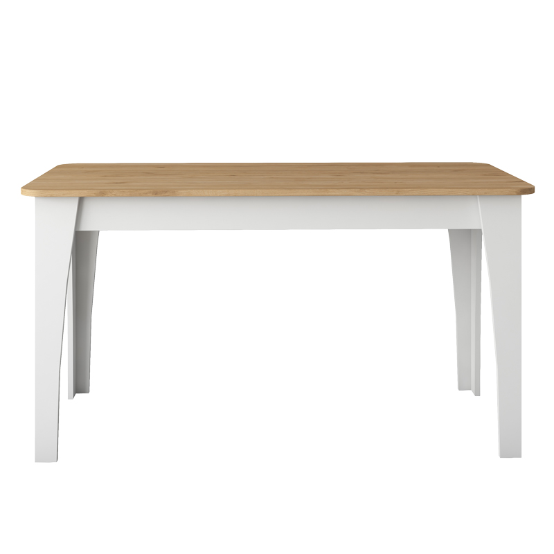 Table Kaily pakoworld in white-natural melamine 140x70x73.8cm