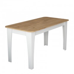 Table Kaily pakoworld in white-natural melamine 140x70x73.8cm