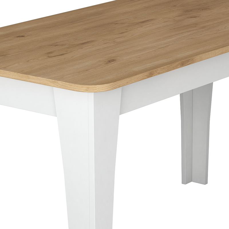 Table Kaily pakoworld in white-natural melamine 140x70x73.8cm