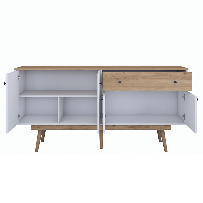 Buffet Satava pakoworld pp in white-walnut color 180x45x87.60cm