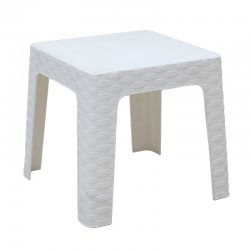 Coffee table Monaco pakoworld PP rattan white 42x42x42cm