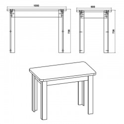 Dining table Celeste pakoworld sonoma table 100x60x73.5cm