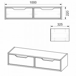 Κονσόλα-τουαλέτα Alberto pakoworld κρεμαστή wenge 100x32.5x22εκ