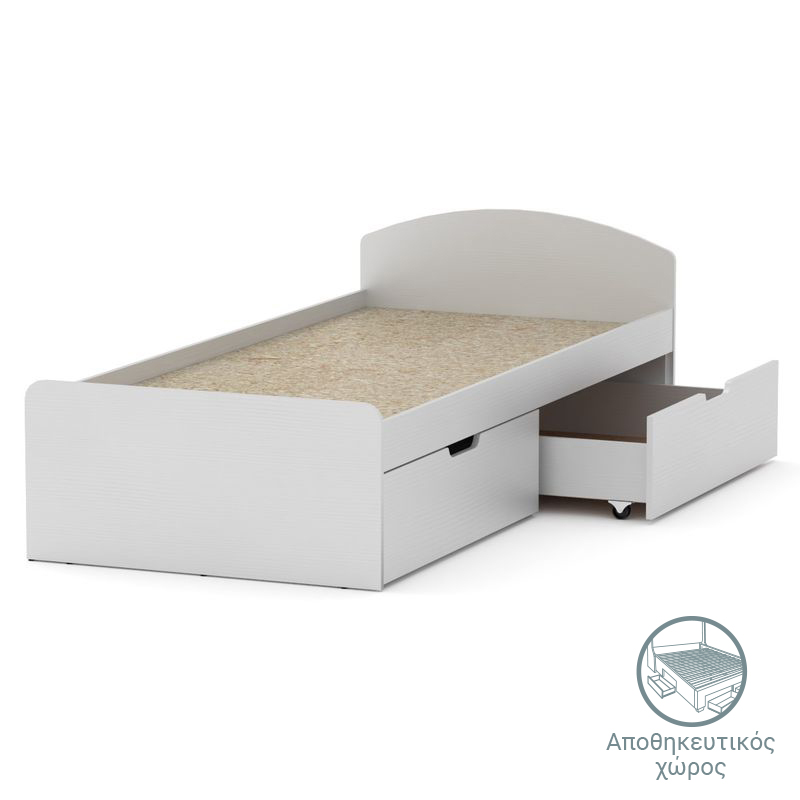 Regan pakoworld white bed storage space 90x200cm