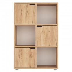 Βιβλιοθήκη Bookel pakoworld μελαμίνης σε oak απόχρωση 59.5x27.5x89εκ