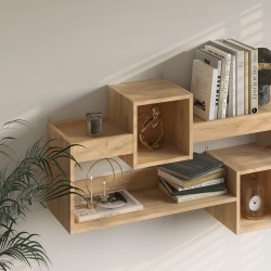 Wall Shelf Shellie pakoworld in oak color 120x28x65cm