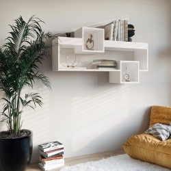 Wall Shelf Shellie pakoworld in white color 120x28x65cm