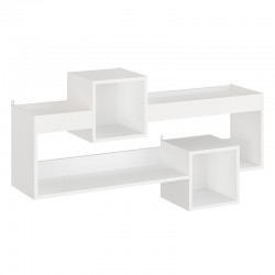 Wall Shelf Shellie pakoworld in white color 120x28x65cm