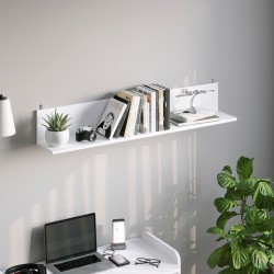 Wall shelf Drowel pakoworld in white color 130x21.6x20cm