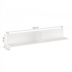 Wall shelf Drowel pakoworld in white color 130x21.6x20cm