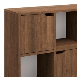 Bookcase Bookel pakoworld in walnut color 88.5x27.5x89.3cm